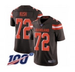 Men's Cleveland Browns #72 Eric Kush Brown Team Color Vapor Untouchable Limited Player 100th Season Football Jersey