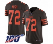 Men's Cleveland Browns #72 Eric Kush Limited Brown Rush Vapor Untouchable 100th Season Football Jersey