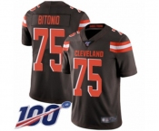 Men's Cleveland Browns #75 Joel Bitonio Brown Team Color Vapor Untouchable Limited Player 100th Season Football Jersey