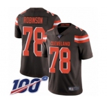 Men's Cleveland Browns #78 Greg Robinson Brown Team Color Vapor Untouchable Limited Player 100th Season Football Jersey