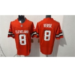Men's Cleveland Browns #8 Jared Verse Orange Vapor Limited Football Stitched Jersey