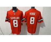 Men's Cleveland Browns #8 Jared Verse Orange Vapor Limited Football Stitched Jersey
