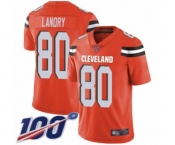 Men's Cleveland Browns #80 Jarvis Landry Orange Alternate Vapor Untouchable Limited Player 100th Season Football Jersey