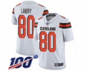 Men's Cleveland Browns #80 Jarvis Landry White Vapor Untouchable Limited Player 100th Season Football Jersey