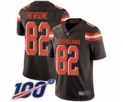 Men's Cleveland Browns #82 Ozzie Newsome Brown Team Color Vapor Untouchable Limited Player 100th Season Football Jersey