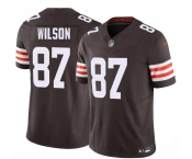 Men's Cleveland Browns #87 Kole Wilson Brown 2026 Draft F.U.S.E. Vapor Limited Football Stitched Jersey
