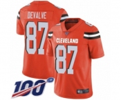 Men's Cleveland Browns #87 Seth DeValve Orange Alternate Vapor Untouchable Limited Player 100th Season Football Jersey