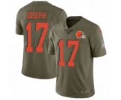 Men's Nike Cleveland Browns #17 Greg Joseph Limited Olive 2017 Salute to Service NFL Jersey