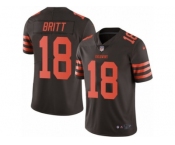 Men's Nike Cleveland Browns #18 Kenny Britt Limited Brown Rush NFL Jersey