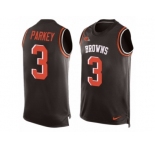 Men's Nike Cleveland Browns #3 Cody Parkey Limited Brown Player Name & Number Tank Top NFL Jersey