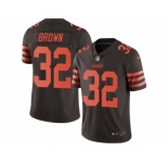 Men's Nike Cleveland Browns #32 Jim Brown Limited Brown Rush NFL Jersey
