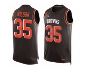 Men's Nike Cleveland Browns #35 Howard Wilson Limited Brown Player Name & Number Tank Top NFL Jersey
