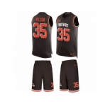 Men's Nike Cleveland Browns #35 Howard Wilson Limited Brown Tank Top Suit NFL Jersey