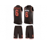 Men's Nike Cleveland Browns #6 Cody Kessler Limited Brown Tank Top Suit NFL Jersey