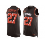 Nike Browns #27 Jabrill Peppers Brown Team Color Men's Stitched NFL Limited Tank Top Jersey