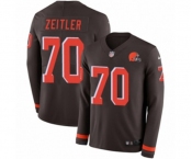 Nike Cleveland Browns #70 Kevin Zeitler Limited Brown Therma Long Sleeve NFL Jersey