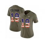 Women Nike Cleveland Browns #19 Corey Coleman Limited Olive USA Flag 2017 Salute to Service NFL Jersey