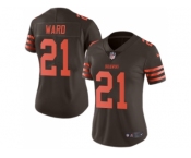 Women Nike Cleveland Browns #21 Denzel Ward Brown Stitched NFL Limited Rush Jersey