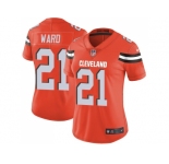 Women Nike Cleveland Browns #21 Denzel Ward Orange Alternate Stitched NFL Vapor Untouchable Limited Jersey