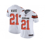 Women Nike Cleveland Browns #21 Denzel Ward White Stitched NFL Vapor Untouchable Limited Jersey