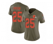Women Nike Cleveland Browns #25 Calvin Pryor Limited Olive 2017 Salute to Service NFL Jersey
