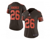 Women Nike Cleveland Browns #26 Derrick Kindred Limited Brown Rush Vapor Untouchable NFL Jersey
