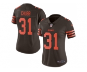 Women Nike Cleveland Browns #31 Nick Chubb Brown Stitched NFL Limited Rush Jersey