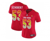 Women Nike Cleveland Browns #53 Joe Schobert Red Stitched NFL Limited AFC 2018 Pro Bowl Jersey