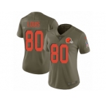 Women Nike Cleveland Browns #80 Ricardo Louis Limited Olive 2017 Salute to Service NFL Jersey