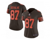 Women Nike Cleveland Browns #87 Seth DeValve Limited Brown Rush Vapor Untouchable NFL Jersey