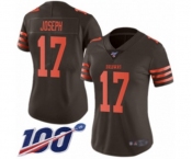 Women's Cleveland Browns #17 Greg Joseph Limited Brown Rush Vapor Untouchable 100th Season Football Jersey