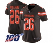 Women's Cleveland Browns #26 Greedy Williams Brown Team Color Vapor Untouchable Limited Player 100th Season Football Jersey
