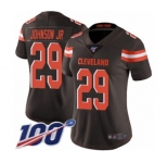 Women's Cleveland Browns #29 Duke Johnson Brown Team Color Vapor Untouchable Limited Player 100th Season Football Jersey