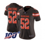 Women's Cleveland Browns #52 Ray-Ray Armstrong Brown Team Color Vapor Untouchable Limited Player 100th Season Football Jersey