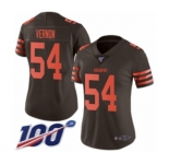 Women's Cleveland Browns #54 Olivier Vernon Limited Brown Rush Vapor Untouchable 100th Season Football Jersey