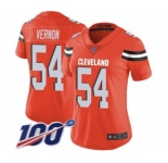 Women's Cleveland Browns #54 Olivier Vernon Orange Alternate Vapor Untouchable Limited Player 100th Season Football Jersey