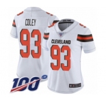 Women's Cleveland Browns #93 Trevon Coley White Vapor Untouchable Limited Player 100th Season Football Jersey