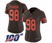 Women's Cleveland Browns #98 Sheldon Richardson Limited Brown Rush Vapor Untouchable 100th Season Football Jersey