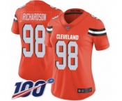 Women's Cleveland Browns #98 Sheldon Richardson Orange Alternate Vapor Untouchable Limited Player 100th Season Football Jersey