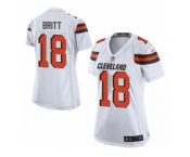 Women's Nike Cleveland Browns #18 Kenny Britt Limited White NFL Jersey