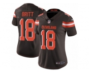 Women's Nike Cleveland Browns #18 Kenny Britt Vapor Untouchable Limited Brown Team Color NFL Jersey