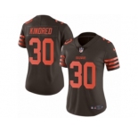 Women's Nike Cleveland Browns #30 Derrick Kindred Limited Brown Rush NFL Jersey