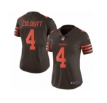 Women's Nike Cleveland Browns #4 Britton Colquitt Limited Brown Rush NFL Jersey