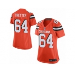 Women's Nike Cleveland Browns #64 JC Tretter Limited Orange Alternate NFL Jersey