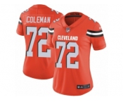 Women's Nike Cleveland Browns #72 Shon Coleman Vapor Untouchable Limited Orange Alternate NFL Jersey
