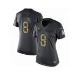 Women's Nike Cleveland Browns #8 Kevin Hogan Limited Black 2016 Salute to Service NFL Jersey