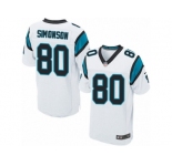 Men's Nike Carolina Panthers #80 Scott Simonson Elite White NFL Jersey