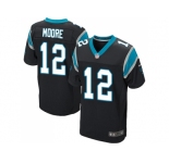 Nike Carolina Panthers #12 DJ Moore Black Team Color Men Stitched NFL Elite Jersey