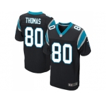 Nike Carolina Panthers #80 Ian Thomas Black Team Color Men Stitched NFL Elite Jersey