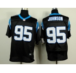 nike nfl jerseys carolina panthers #95 johnson black[Elite]